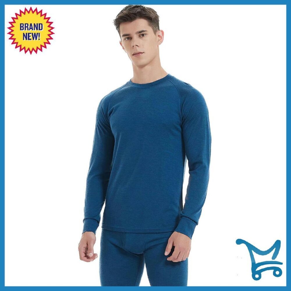 Merino Wool Base Layer Top - Winter Hiking Skiing Thermal Underwear